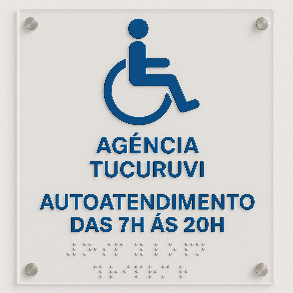 Placa de Acessibilidade e Horários